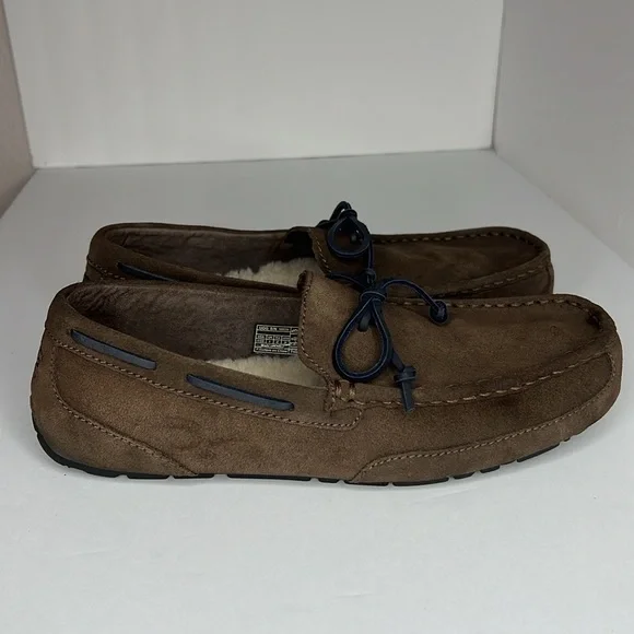 Authentic UGG Australia Chester Slip On Loafers Slippers Men's Size 10 EEE Brown - Picture 2 of 10